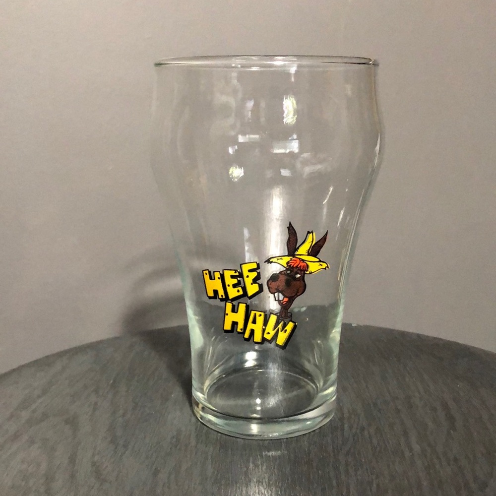 Vintage Beer “HEE HAW” 1970's  Drinking Glass